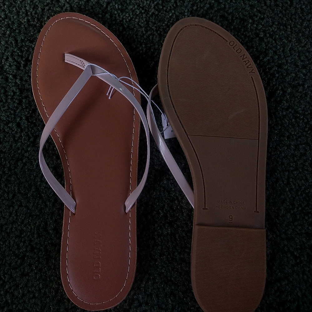 Light Brown Old Navy Dress Sandals W/ Creme Straps